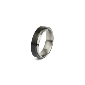 Zweifarbiger Ring aus Titan - Tendo Silver Black